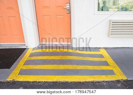 Room Entrance With Ramp For Disabled Person Wheelchair