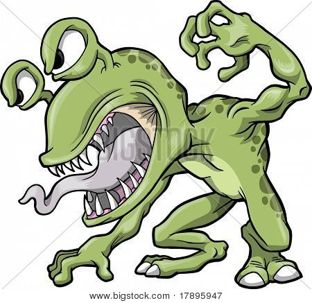 Signifie l'Illustration vectorielle monstre vert