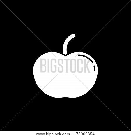 Apple solid icon, food and fruit, health sign vector graphics, a filled pattern on a black background, eps 10.