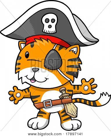 Pirat Tygrys wektor ilustracja