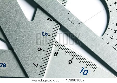 close up a part of the silver precision measurement tool