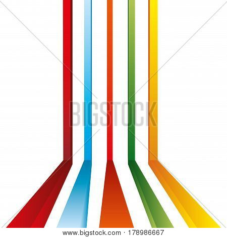 Abstract background with colored tridimensional strips vector illustration