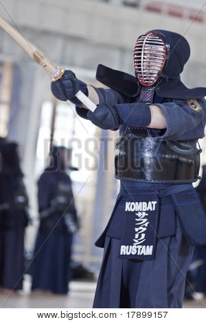 JEKATĚRINBURG, Rusko - 17. dubna: 5 roční otevřené turnaje pohár Ural na Kendo. Událost 17 duben 201