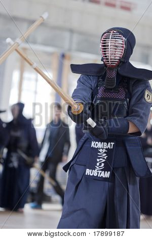 JEKATĚRINBURG, Rusko - 17. dubna: 5 roční otevřené turnaje pohár Ural na Kendo. Událost 17 duben 201