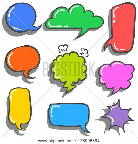 Vector illustration of text balloon style doodles collection stock