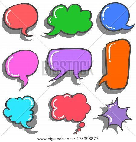 Collection stock of text balloon colorful vector illustration