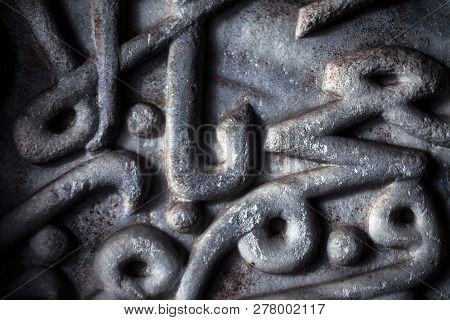 Historical Antique Age Epigraph On Marble Tablet Stone