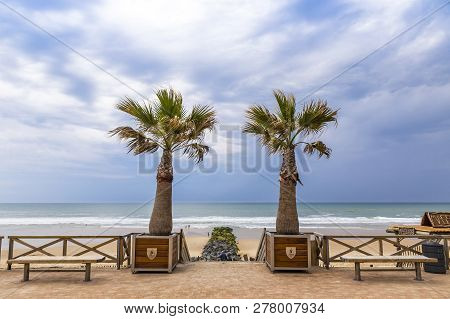 Picturescue View Of The Beach On The Atlantic Coast Of France Near Lacanau-ocean, Bordeaux, France