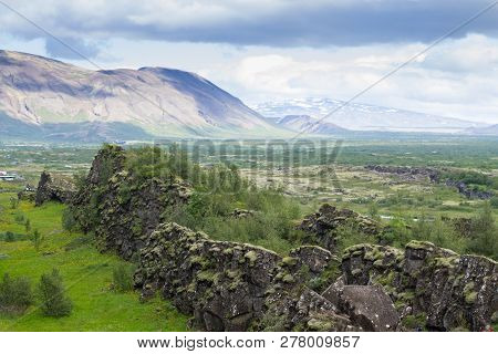 Thingvellir Site, Iceland. Famous Icelandic Landmark. Iceland Golden Circle