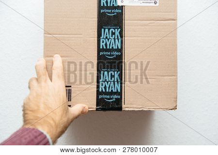 Paris, France - Nov 10, 2018: Man Pov At Tom Clancys Jack Ryan The American Action Political Thrille