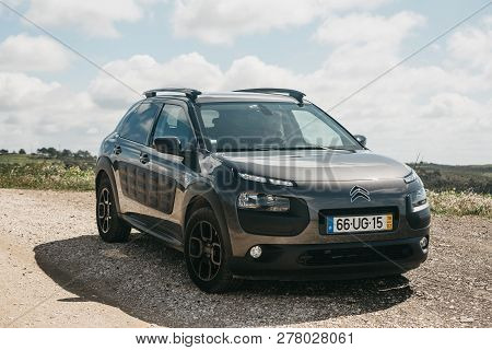 Portugal, Lisbon, September 01, 2018: The Driver Drives The New Citroen C4 Cactus. French Car