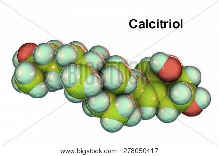 Calcitriol Molecule, Activated Form Of Vitamin D3 Used In The Treatment Of Calcium Deficiency With H