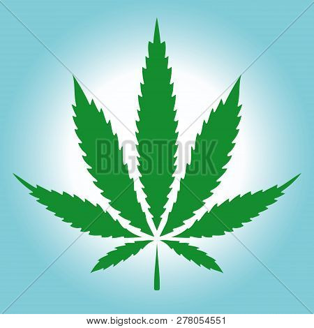 Cannabis (marijuana) Green Leaf In Vintage Style