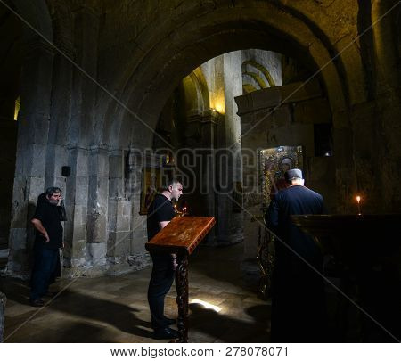 Mtskheta, Georgia - Sep 26, 2018. Interior Of Svetitskhoveli Cathedral In Mtskheta, Georgia. The Pre