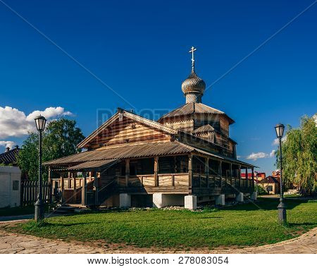 Wooden Holy Trinity Church Of John-baptist Monastery In City-island Sviyazhsk.