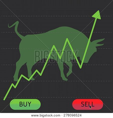 Bull Stock Market Profit Green Graph Vector