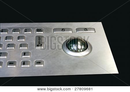 Stainless steel keyboard and trackball
