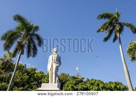 Statue Of Carlos Manuel De Cspedes, Plaza De Armas, Old Havana (la Habana Vieja), Cuba, Caribbean Se