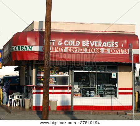 A downtown Los Angeles hamburger stand,
