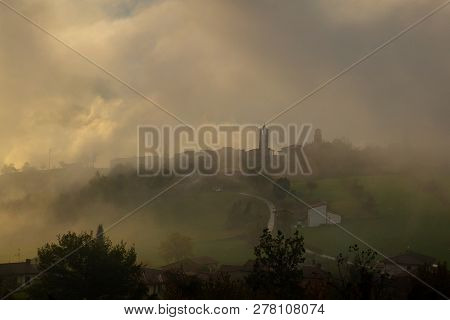 Photographs Of Views From Mount Penice To A Cloudy Landscape In The Morning