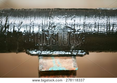 Pipe Support Protection Composite Repair For Corrosion Under Support. Drinking Water Supply System. 