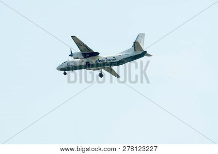 Tyumen, Russia - August 11, 2012: On A Visit At Utair Airshow In Heliport Plehanovo. Flying An-26b O