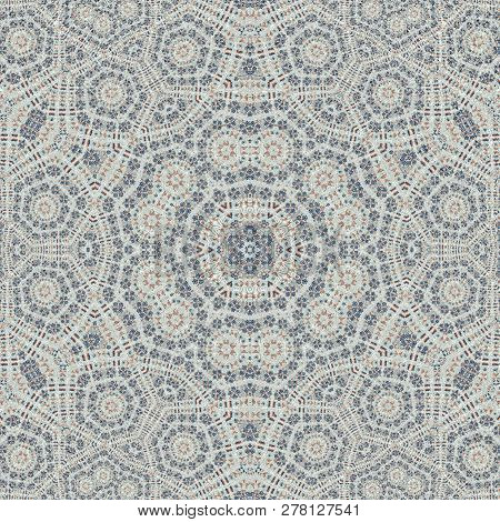 Arabesque Jasmine Tile, Floral Geometrick Mandala On White Background