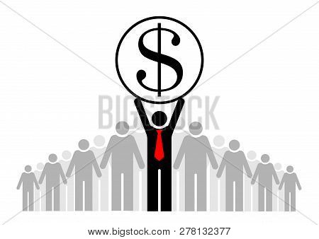 Profit And Income Is The Main Thing. Team Or Community. A Group Of People And Its Leader Or Boss.