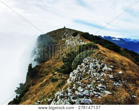 The Grassy-rocky Elongated Peak Gulme Or Gulmen In The Alpstein Mountain Range - Canton Of St. Galle