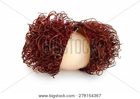 Rambutan Isolated On White Background. Tropical Fruit. Nephelium Lappaceum