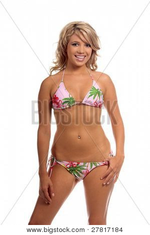 Schön Blond in einem Swimbay bikini