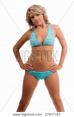 Schön Blond in einem Swimbay bikini