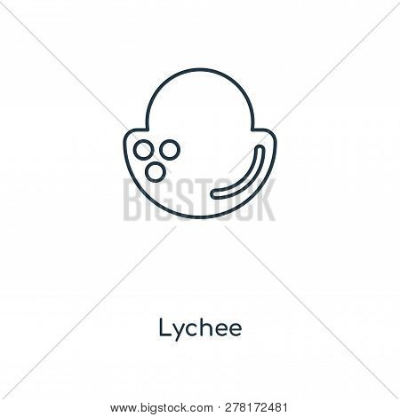Lychee Icon In Trendy Design Style. Lychee Icon Isolated On White Background. Lychee Vector Icon Sim