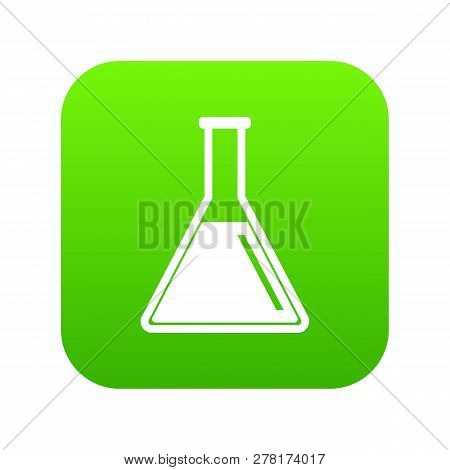 Test Tube With Oil Icon Digital Green For Any Design Isolated On White Illustration