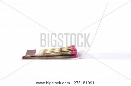 Colorful And Crisp Image Of Open Matchbook On White Background