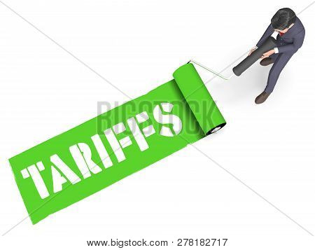 Trump Trade Tariffs On China As Duty And Penalty - 3D Illustration