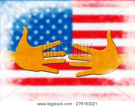 Daca Kids Dreamer Legislation Hands For Us Immigration - 2D Illustration