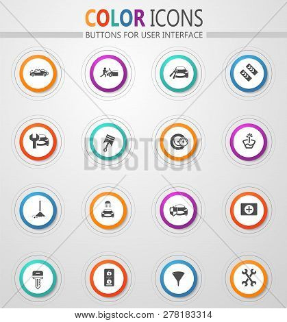 Car Shop Icon Set For Web Sites And User Interface