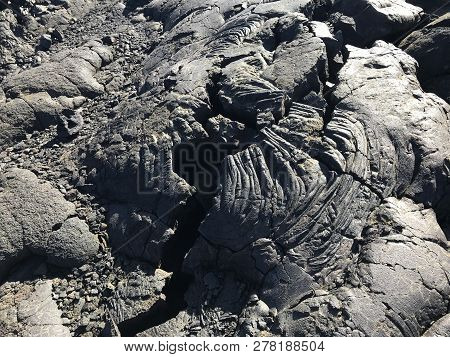 Dried Lava From Volcanoes National Park On The Big Island In Hawaii