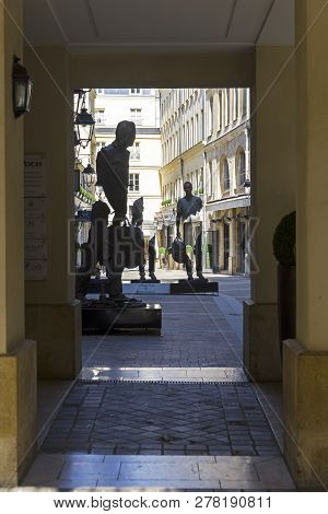 Paris, France - September 2, 2018: Street Exposure Of The Artworks Of Bruno Catalano On The Parisian