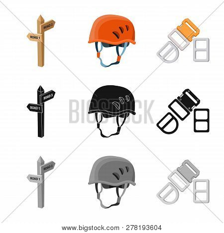 Isolated Object Of Mountaineering And Peak Sign. Collection Of Mountaineering And Camp Stock Vector 