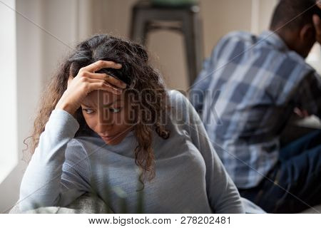 Tired Upset African Wife Feels Sad After Fight With Husband