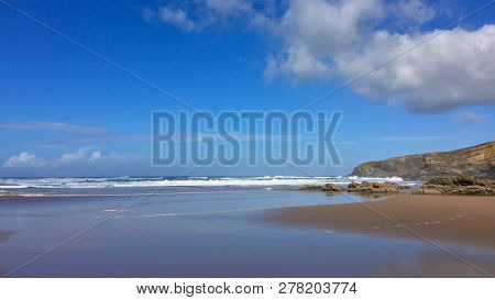 Beautiful Cloud Over The Ocean, Seascape, Beautiful Beach, Pacifying Landscape