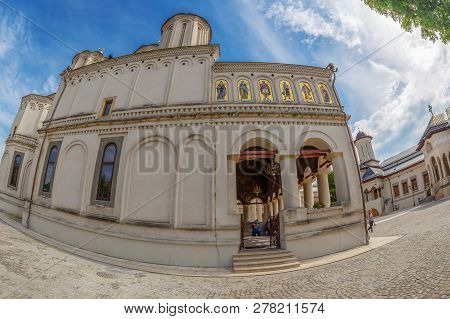Bucharest, Romania - July 17, 2018: The Romanian Orthodox Patriarchal Cathedral Located On Patriarch