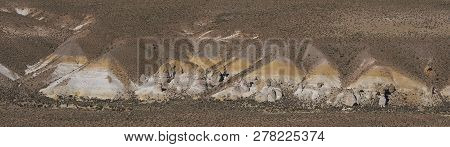 Eroded Cliffs Running Along The Valley Of The River Lauca In Lauca National Park On The Altiplano Of
