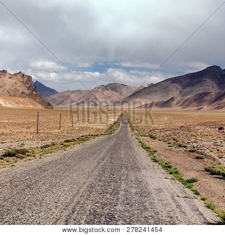 Pamir Highway Or Pamirskij Trakt Landscape Around Pamir Highway M41 International Road Mountains In 