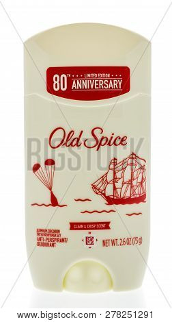 Winneconne, Wi - 30 December 2018: A Stick Of Old Sprice 80 Anniversary Limited Edition Deodorant On