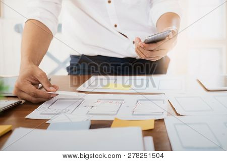 User Interface And User Experience Technology Concept.