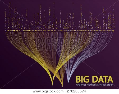Big Data Analytics Methods And Visualization Concept Vector Design. 0 And 1 Binary Matrix Data Visua