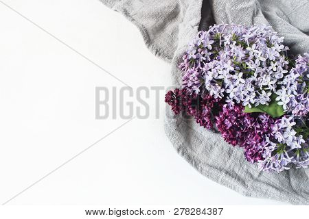 Easter Styled Stock Photo. Spring Feminine Scene, Floral Composition. Decorative Banner, Corner Made